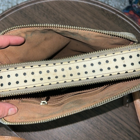 Fossil polkadot, cross bag, full leather, gold, gold hardware - Picture 3 of 3